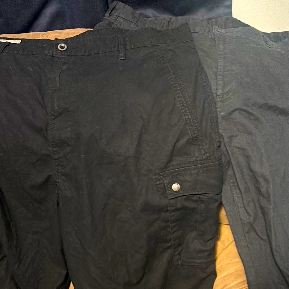 2 pair pants - 1 long levi’s cargo shorts & 1 blackberry khakis both size 38